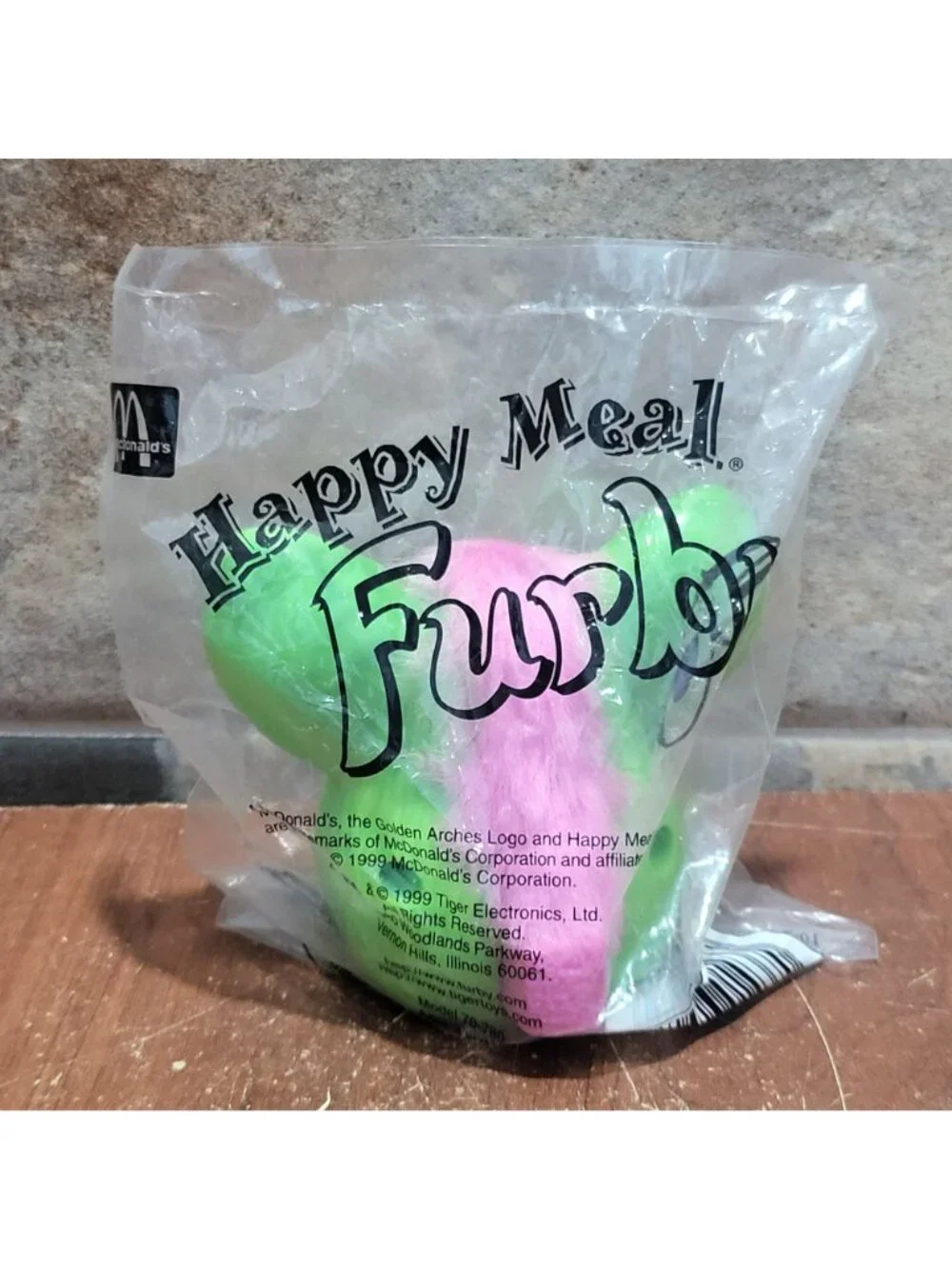 McDonalds Happy Meal Green Pink Furby Toy 1998 Sealed Original Plastic Packaging